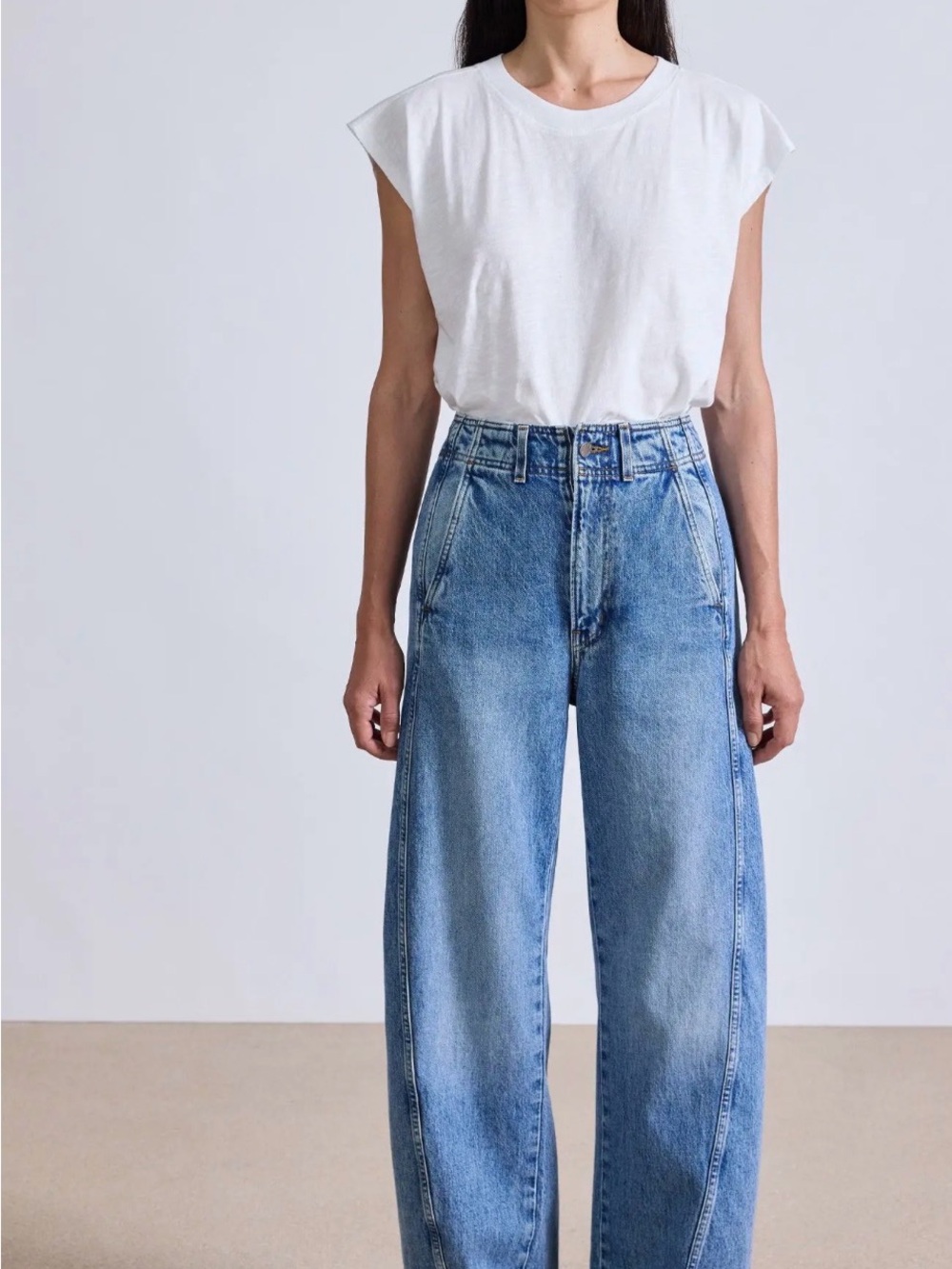 Apiece Apart Light Blue High-Rise Wide-Leg Jeans